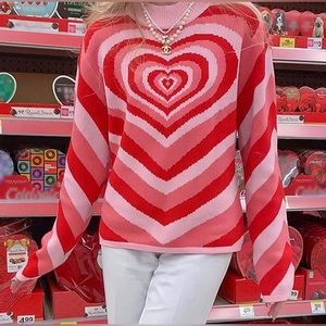Hearts on Hearts Sweater L